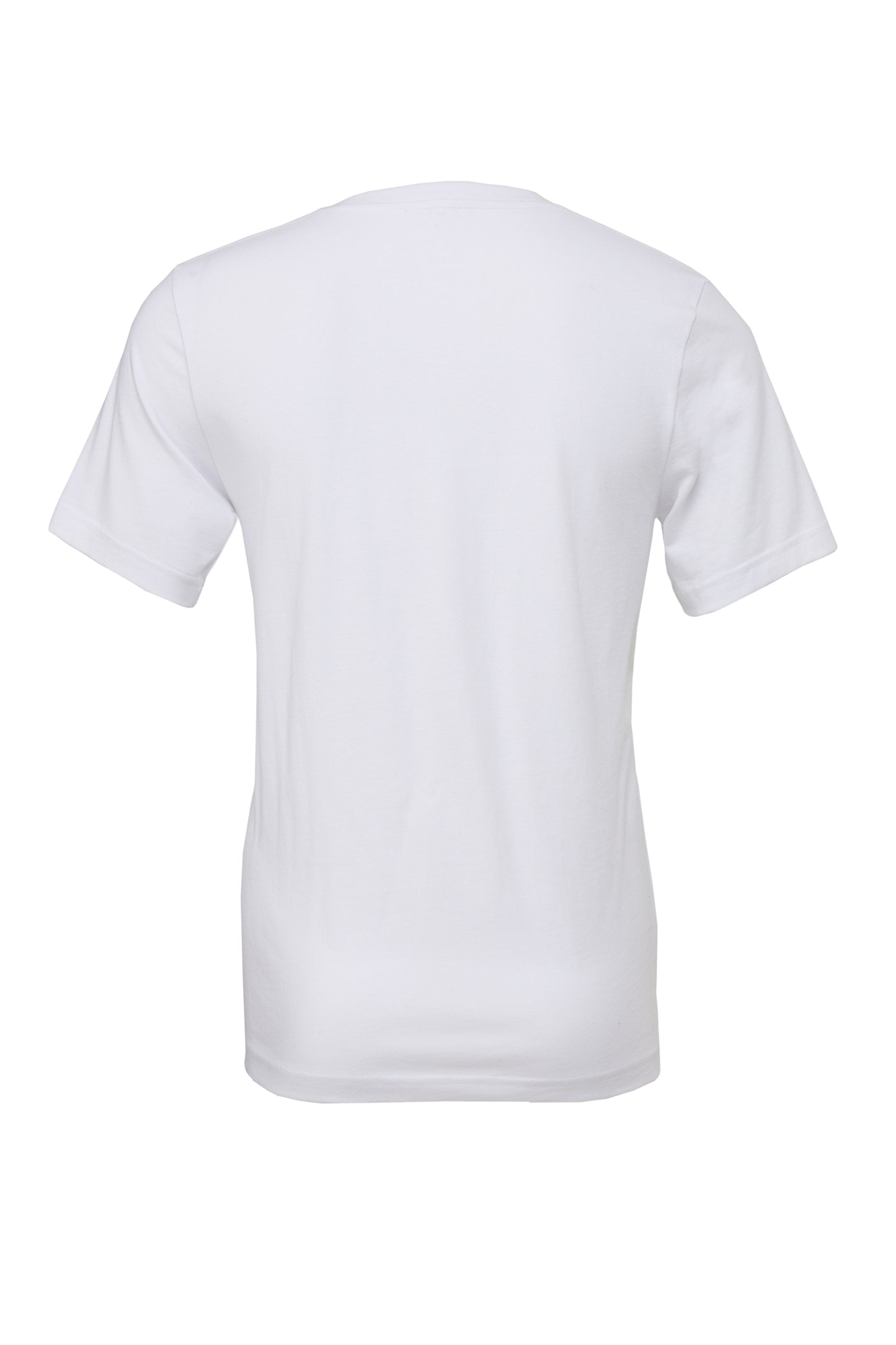 V-neck Short Sleeve Unisex Jersey Tee-White