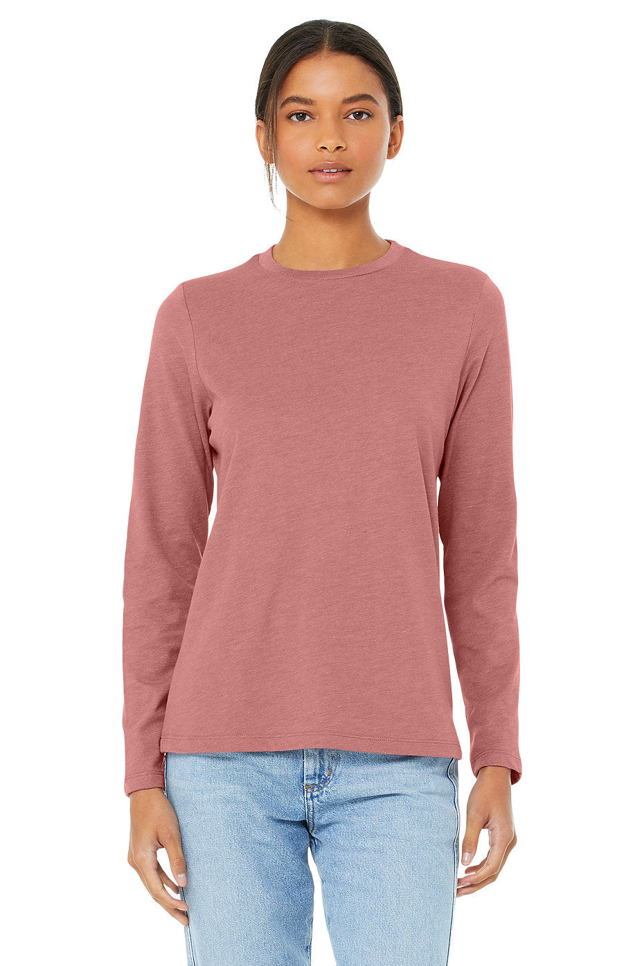 Long Sleeve Semi-relaxed fit Jersey Top-Mauve