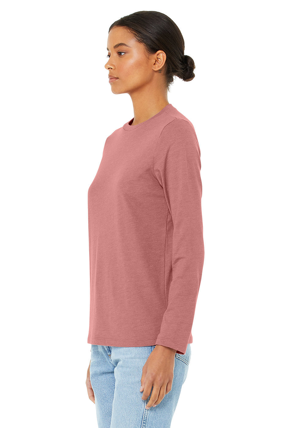 Long Sleeve Semi-relaxed fit Jersey Top-Mauve